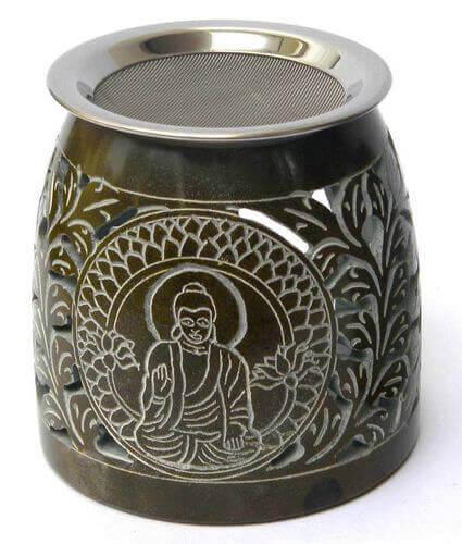 Brûleur d’Huile en Pierre – Bouddha Serein – 10 cm