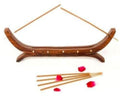 Porte-Encens Double Pirogue en Bois